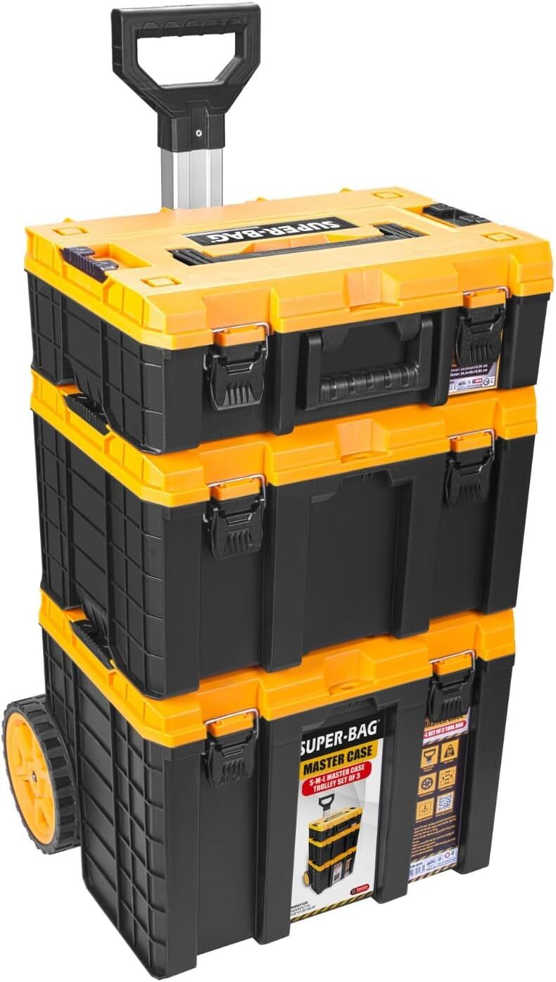 Super-Bag S-M-L Master Case 3'lü Set Tekerlekli Alet Taşıma Çantası ASR 6030