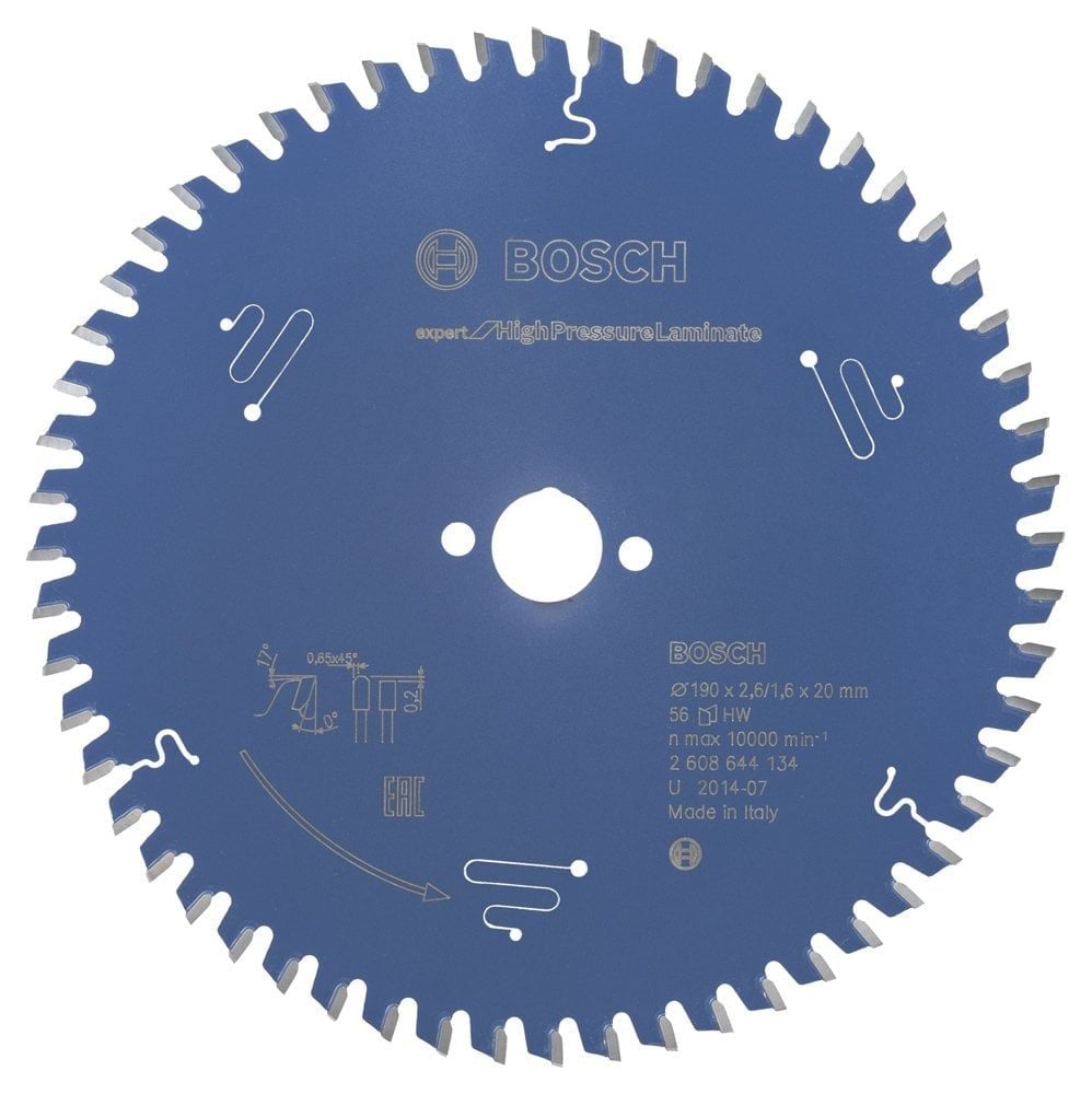 Bosch - Expert Serisi Yüksek Basınçlı Lamine Panel ve Trespa için Daire Testere Bıçağı 190*20 mm 56 Diş