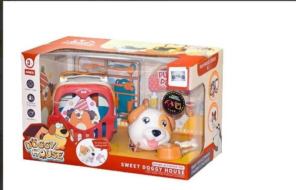 AyaToys Sesli Sevimli Köpek Bakım Çantası ve Evi K-1011