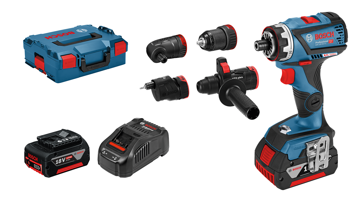 Bosch Professional GSR 18V-60 FC 5 Ah Çift Akülü Delme/Vidalama - L-boxx Çantalı