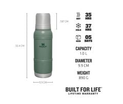 Stanley The Artisan Thermal Bottle 1.0l / 1.1 Qt Hammertone Green