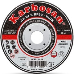 Karbosan 125x1.6x22.23 INOX Paslanmaz Çelik İnce Kesme Diski 910410 (AA 46 R BF80)