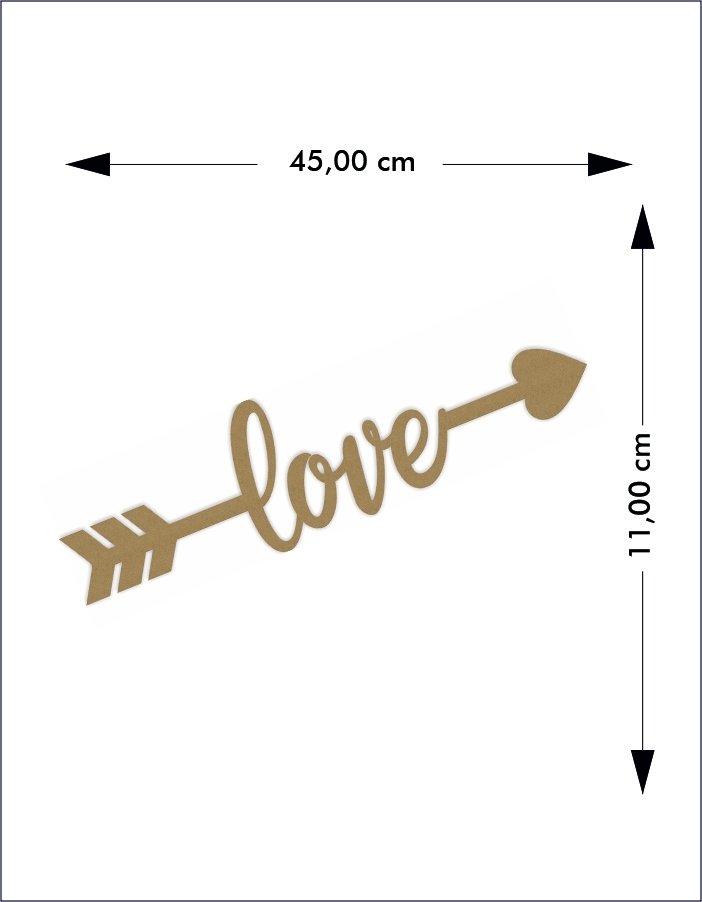 Ahşap Ok Love Duvar Süsü