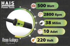 HAIS BDG1004ZB Uzun Kalıpçı Taşlama 500W