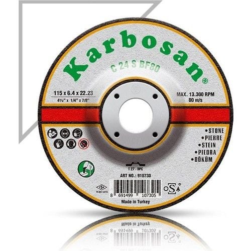 Karbosan 180 x 8.0 x 22.23 910760 C 24 S BF80 Bombeli Döküm Taşlama