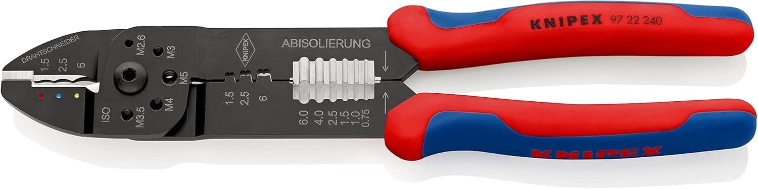 Knipex 97 22 240 Pabuç Sıkma ve Kablo Sıyırma Pensi