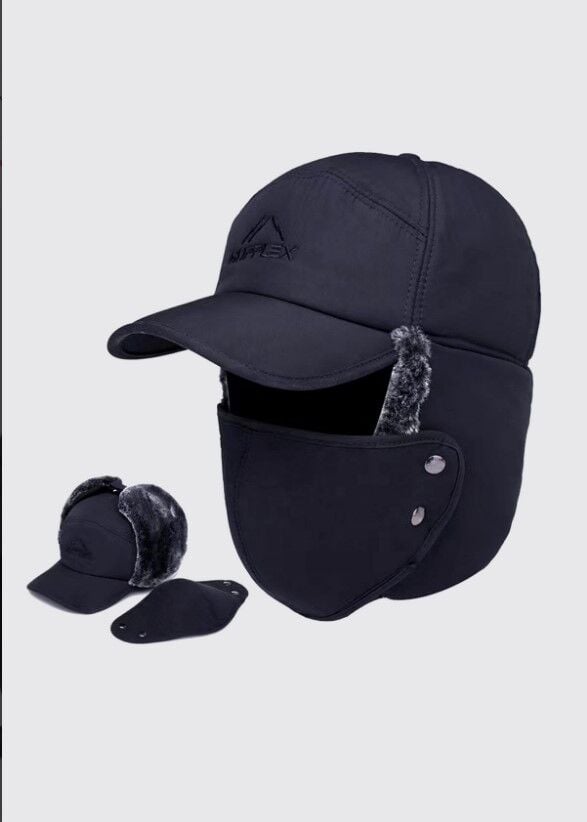 VOLCANO KÜRKLÜ ŞAPKA KORUYUCU SİPERLİ TOZLUK MASKELİ KAYAK BERESİ