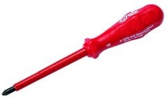 Izeltaş 4121186100 Süngüsü Izoleli Yıldız Uçlu Tornavida, Kırmızı, 6 X 100 Mm 4121186100