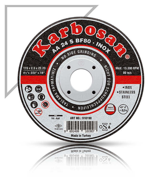 Karbosan 180x1.9x22.23 INOX Paslanmaz Çelik İnce Kesme Diski 910420 (AA 36 R BF80)