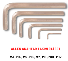 Kıvılcım Çıkarmaz Ex-Proof 8'Li Allen Takımı (M3-M4-M5-M6-M7-M8-M10-M12) T-BRZ207101