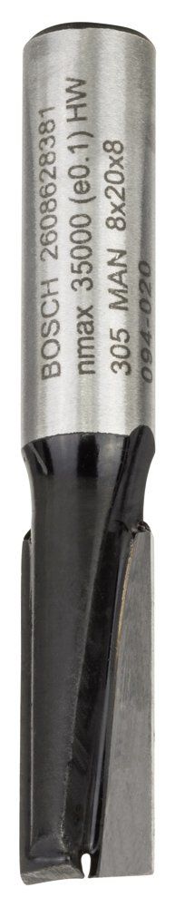 Bosch - Standard Seri Ahşap İçin Çift Oluklu, Sert Metal Düz Freze Ucu 8*8*51 mm