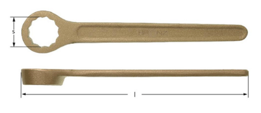 Kıvılcım Çıkarmaz 19 mm Ex-Proof Yıldız Tek Ağız Anahtar Oniki Köşe T-BRZ 204405