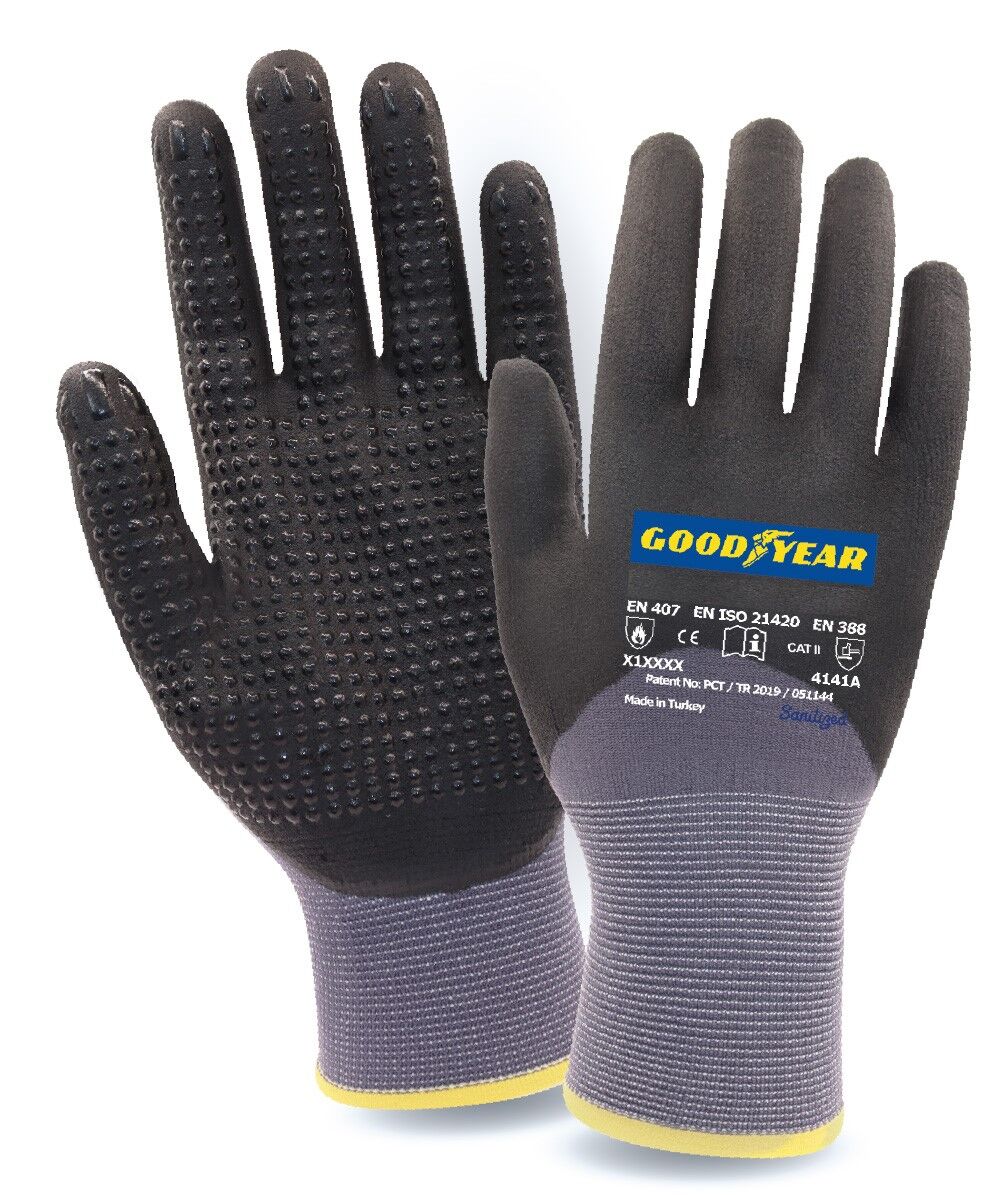 Goodyear 20-875 Noktalı Köpük Nitril Palm Kaplı Eldiven No:10 (XL)