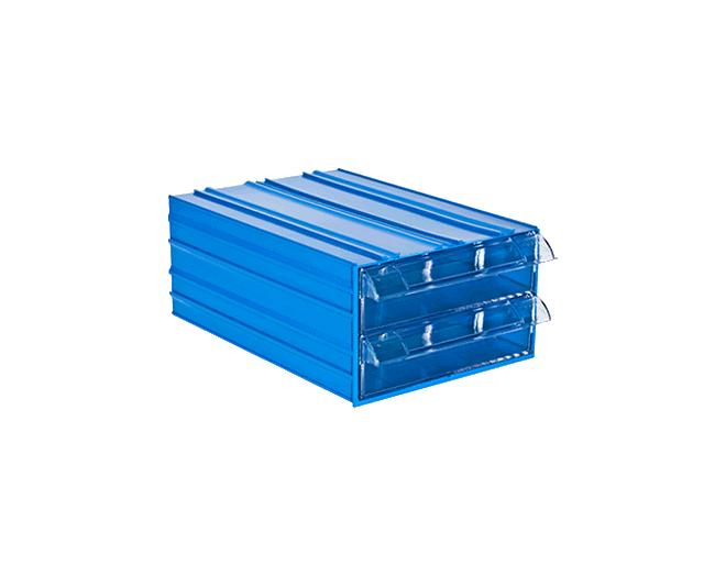 PLASTİK ŞEFFAF 2 ÇEKMECELİ KUTU 501-D