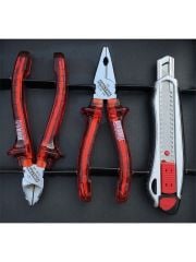 İzeltaş 3'lü Kraft Pense Seti 3 Parça Kraft Pense 160MM Kraft Yan Keski 160MM Maket Bıçağı 13000 005651