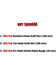 İzeltaş 3'lü Kraft Pense Seti 3 Parça Kraft Pense 160MM Kraft Yan Keski 160MM Maket Bıçağı 13000 005651
