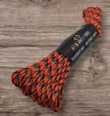 Polyester Paracord İp 4 mm Turuncu Gri Renk 30 Metre