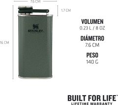 Stanley Klasik Paslanmaz Çelik Cep Matarası 0.23 Lt 10-00837-126