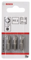 Bosch - Extra Hard Serisi Vidalama Ucu PZ 2*25 mm 3'lü
