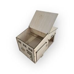 Ahşap Oyuncak Garaj Açılır Çatı ve Kapılı