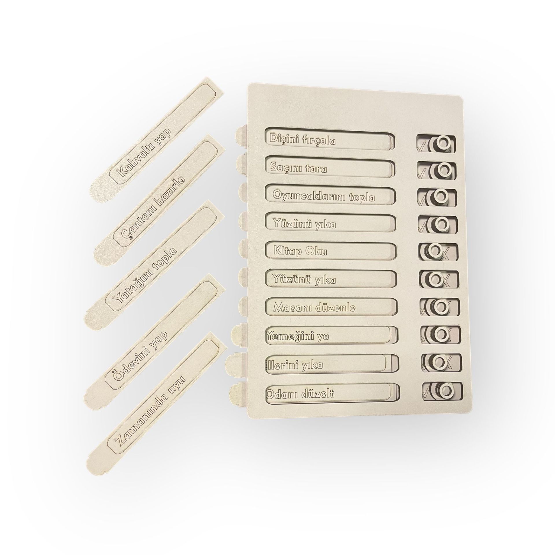 Çocuk Günlük Rutin Checklist Kontrol Listesi Eğitici Oyuncak Ahşap Yapılacaklar Listesi
