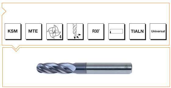 5 MM PAR.FREZE KÜRESELBAŞLI KSM-TIALN Z:4 MTE