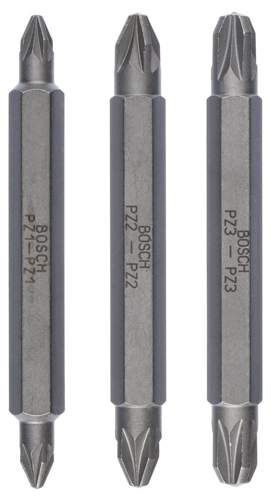 Bosch - Çift Taraflı Vidalama ucu PZ1/2/3*60 mm 3'lü