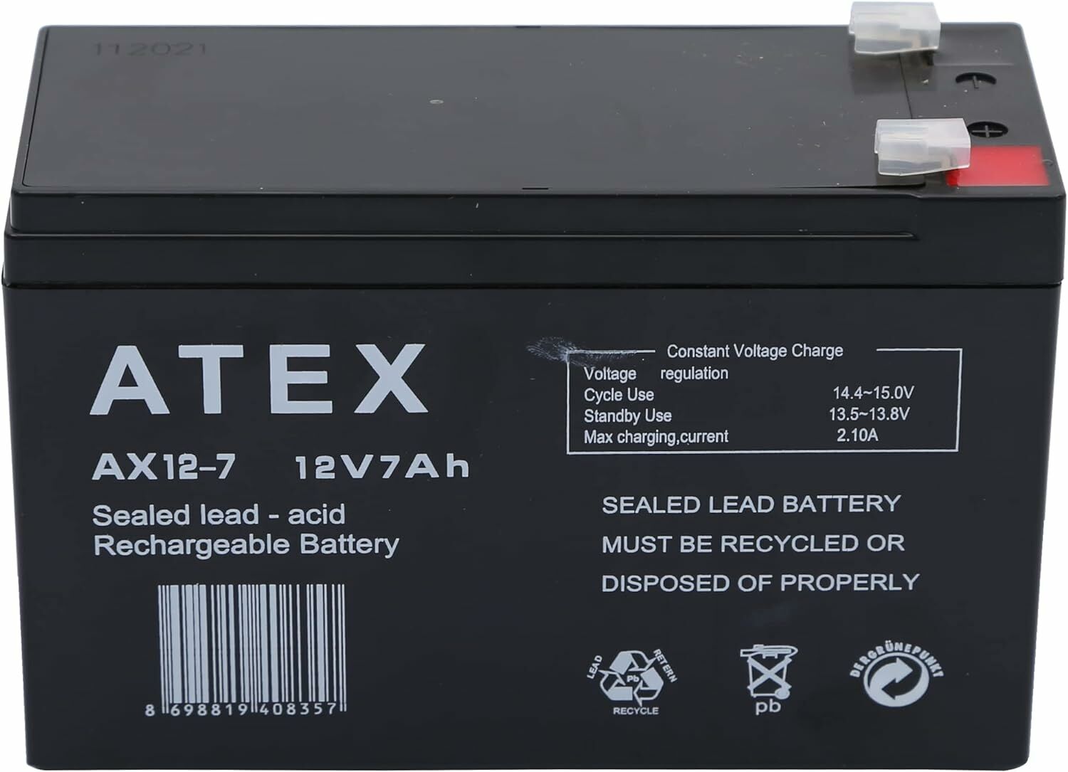 ATEX AX12-7 12V Volt - 7Ah Amper Bakımsız Kuru Akü