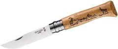 Opinel Inox No 8 Meşe Saplı Keçi Desenli Paslanmaz Çelik Çakı OP-002336