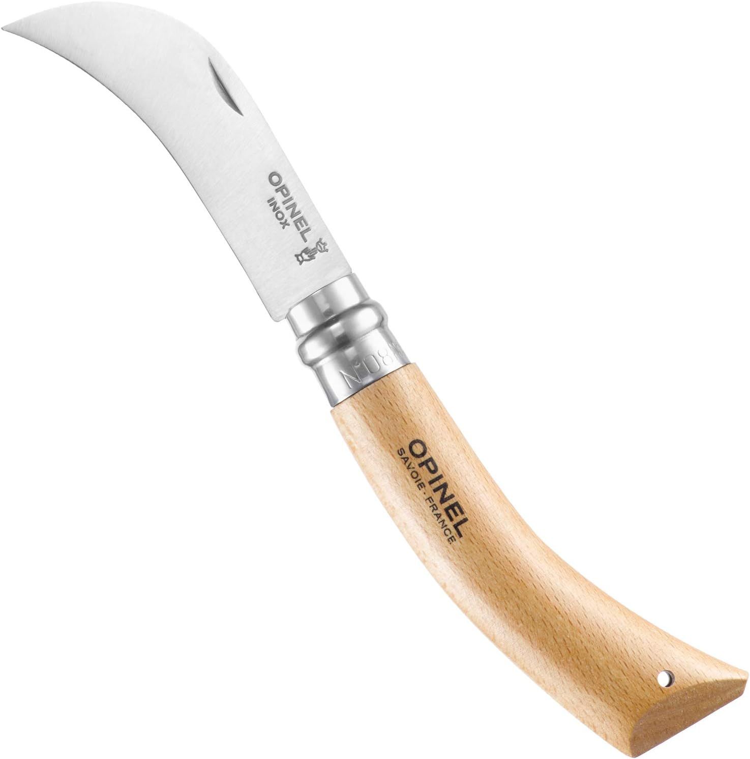 Opinel OP-113140 Inox No 8 Kayın Saplı Paslanmaz Çelik Bağ Çakısı