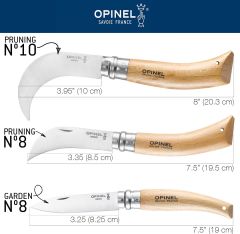 Opinel OP-113140 Inox No 8 Kayın Saplı Paslanmaz Çelik Bağ Çakısı