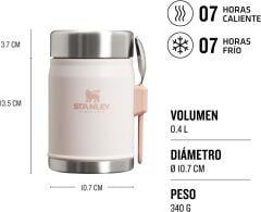 Stanley Classic Legendary Yemek Termosu, Pembe Kuvars (Rose Quartz), 0.4 Litre 10-09382-106