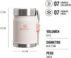 Stanley Classic Legendary Yemek Termosu, Pembe Kuvars (Rose Quartz), 0.4 Litre 10-09382-106