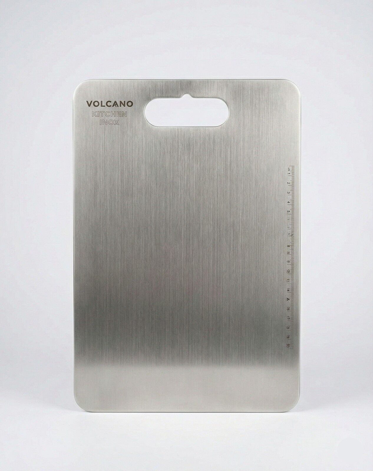 Volcano Paslanmaz Çelik Kesme Tablası 35x26 cm | AISI 304 | 1.5 mm | Ölçü Cetvelli