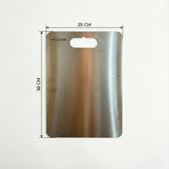 Volcano Paslanmaz Çelik Kesme Tablası 35x26 cm | AISI 304 | 1.5 mm | Ölçü Cetvelli