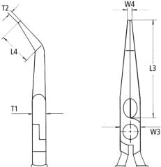 Knipex İzoleli Kargaburun Eğri 200mm 2622200