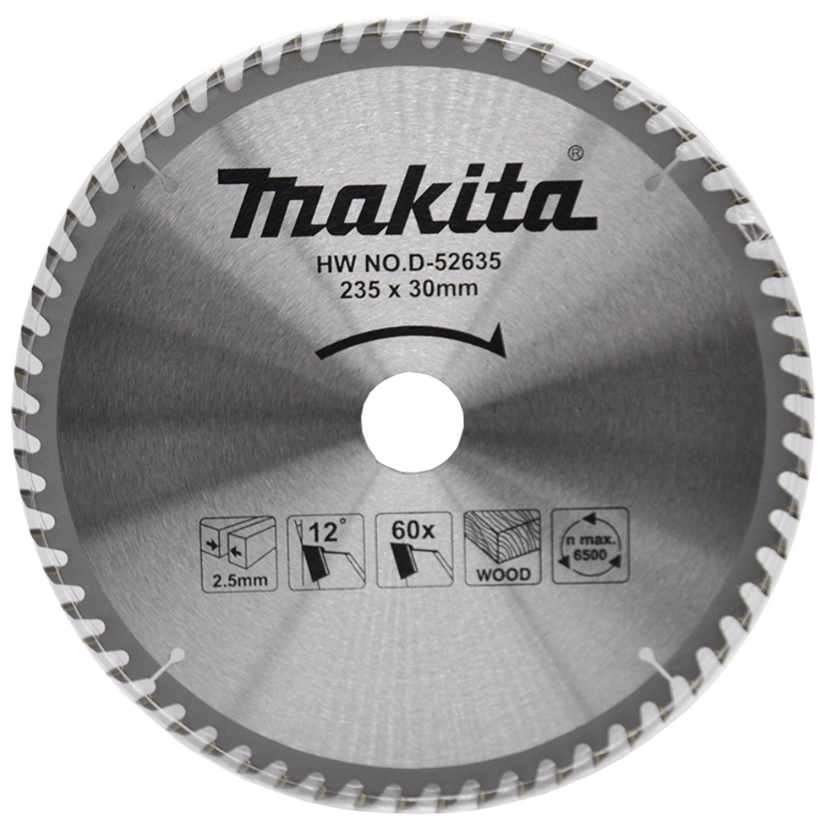 Makita D-52635 Elmas Ahşap Daire Testere 235x2,5x30 mm 60 Diş
