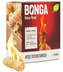 Bonga Ateş Tutuşturucu %100 Doğal - 10 Adet (140 Gr)