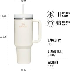 Stanley Quencher Pipetli Termos Bardak Cream Tonal 1.18 Lt 10-10824-453
