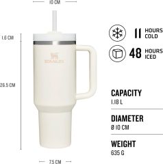 Stanley Quencher Pipetli Termos Bardak Cream Tonal 1.18 Lt 10-10824-453