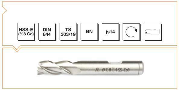 Parmak freze 22 mm kısa MTE