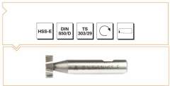 22.5x5 çap. Diş sil.sap.yarık freze 850/d hsse MTE