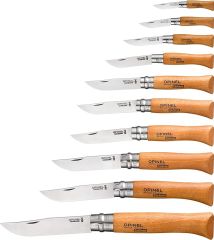OPINEL KARBON ÇELİK ÇAKI SETİ 10LU AHŞAP KUTULU Opinel Karbon 2/12 Arası (183102)