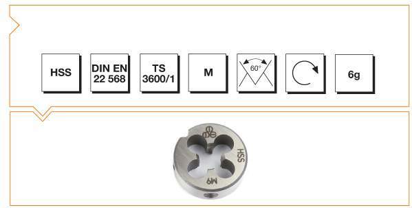 Normal vidalı pafta m10 MTE
