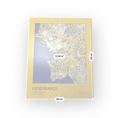 Dalyan Fenerbahçe Taraftarı için Özel Tasarım 3D Ahşap Dekor 45x58 cm
