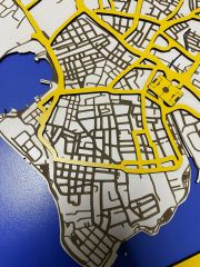 Dalyan Fenerbahçe Taraftarı için Özel Tasarım 3D Ahşap Dekor 45x58 cm