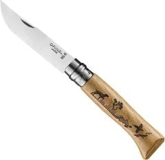 Opinel Inox No 8 Meşe Saplı Köpek Desenli Paslanmaz Çelik Çakı OP-002335