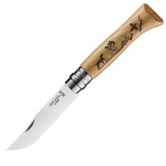 Opinel Inox No 8 Meşe Saplı Köpek Desenli Paslanmaz Çelik Çakı OP-002335