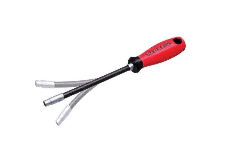 Izeltaş 4788196160 Flexible Süngülü Bits Tutucu Tornavida, Kırmızı, 6.3X160