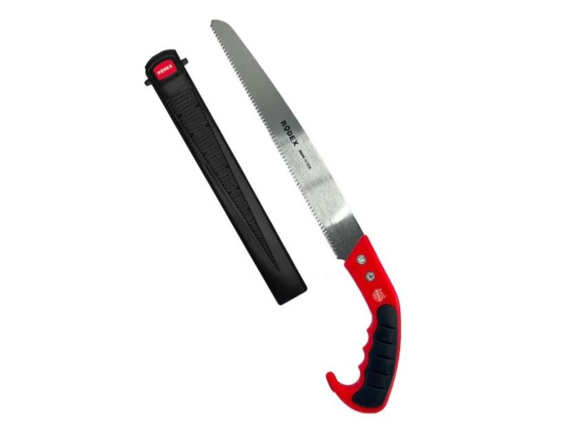 Rodex Budama Testeresi Kılıflı 300 mm Çelik Düz Ağaç Dal Bağ El Testeresi 1inc - 13 Diş